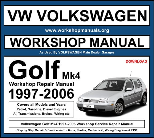 VW Volkswagen Golf Mk4 1997-2006 Workshop Repair Manual Download