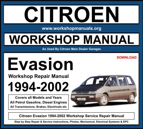 Citroen Evasion 1994-2002 Workshop Repair Manual Download