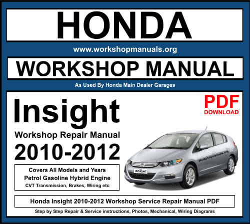 Honda Insight 2010-2012 Workshop Repair Manual Download PDF