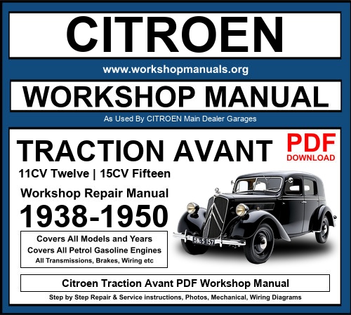 Citroën Traction Avant 11CV 15CV 1938-1950 Workshop Repair Manual PDF